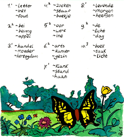Vlinder woordpaar puzzel