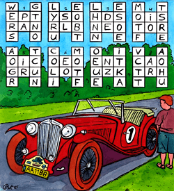 Oldtimer paardensprong puzzel