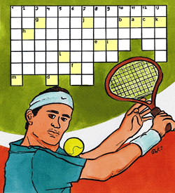 Sporten tennis puzzel