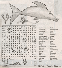 Vissen soorten woordzoeker puzzel